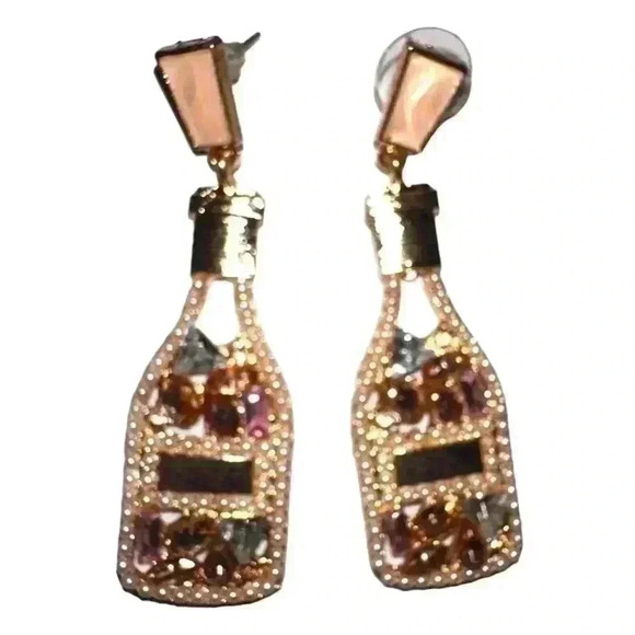 Bundle 2 pair costume drop earrings champagne bottles & coke bottles! NWOT - Picture 7 of 7